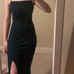 Green Sleeveless Bodycon Dress Spaghetti Strap